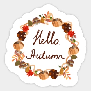 Hello autumn design fall Sticker